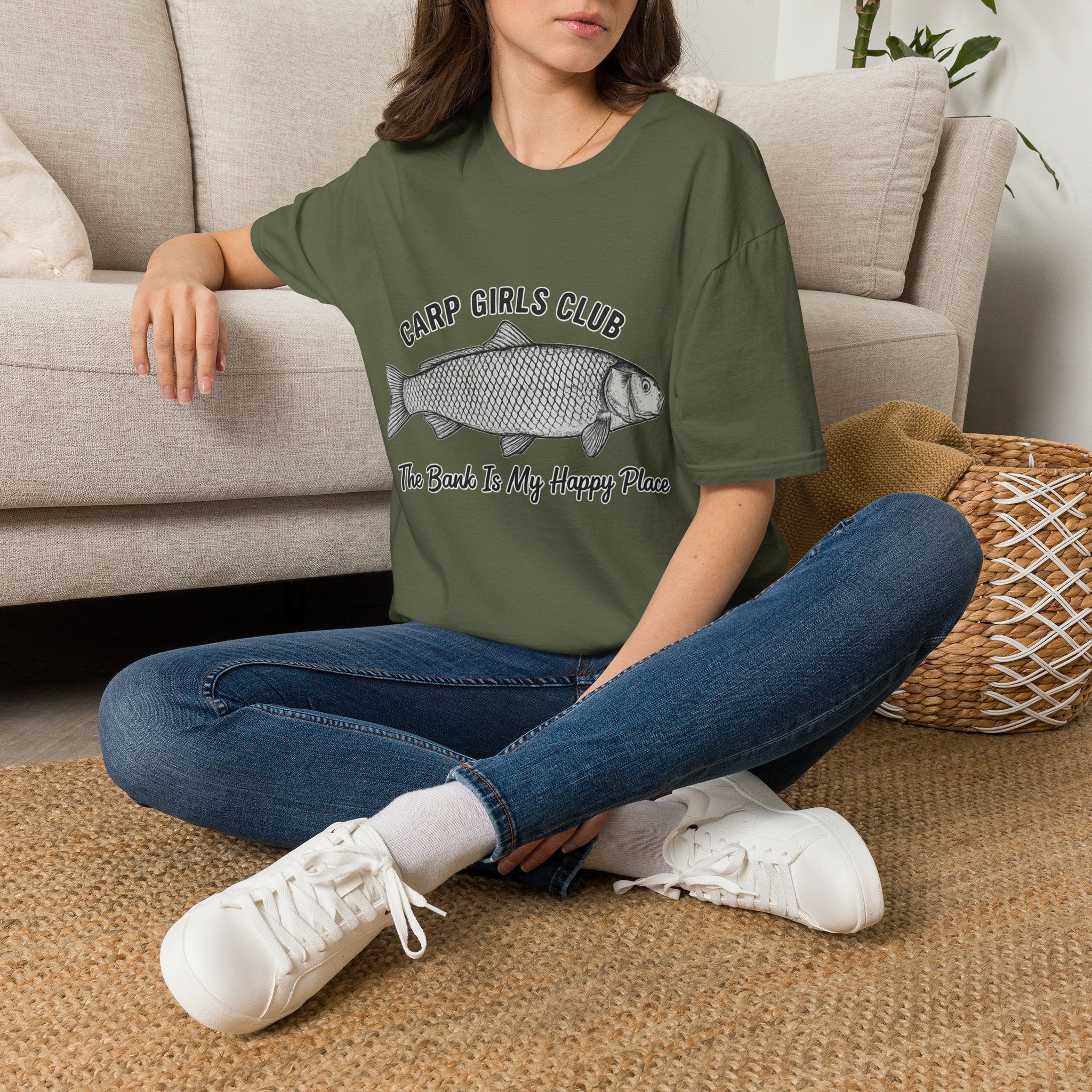 Carp Girls Club T-Shirt — "The Bank Is My Happy Place" Fishing Tee
