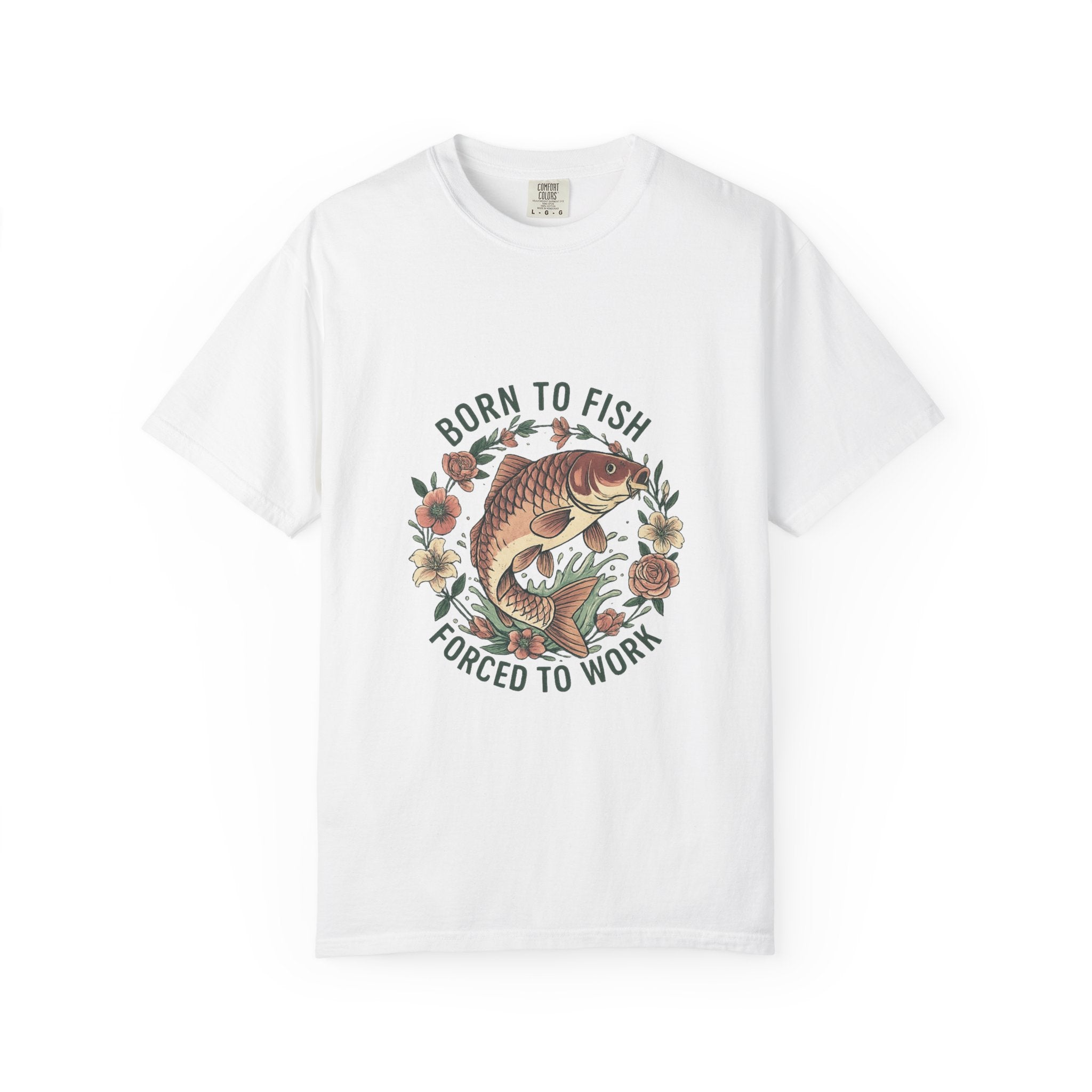 Born to Fish T-Shirt — 'Born to Fish, Forced to Work' Vintage Fishing Tee