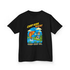 Kids Fishing Tee – "Carp Kids Rock!" Graphic Shirt for Young Anglers