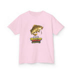 Kids Fishing Tee — "Mini Monster Hunter" Bass Graphic Shirt