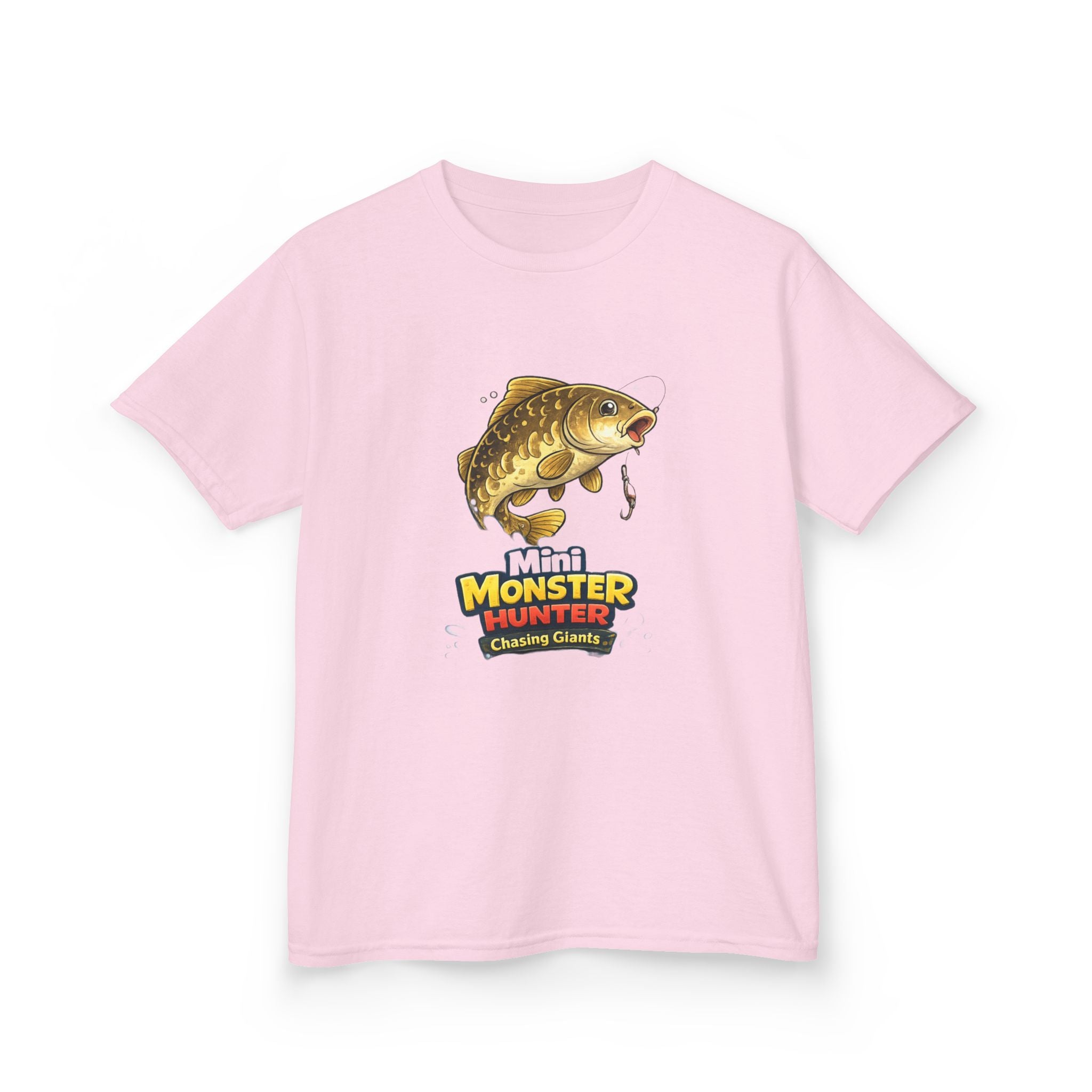 Kids Fishing Tee — "Mini Monster Hunter" Bass Graphic Shirt
