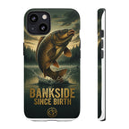Phone Case - "Bankside Since Birth" Fishing Design (Carp Jumping, Angler Gift)