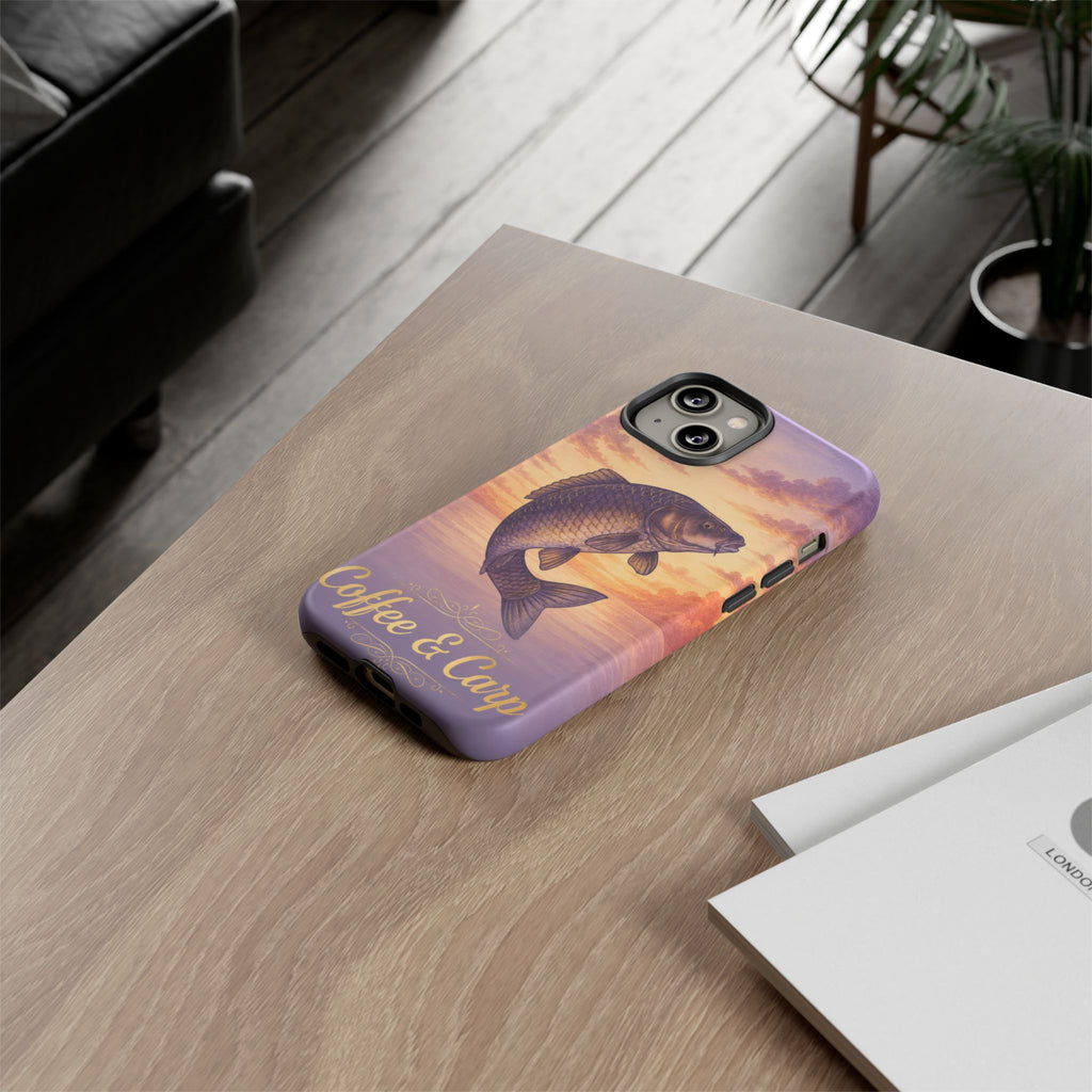 Phone Case — Coffee & Carp Sunrise Fishing Design