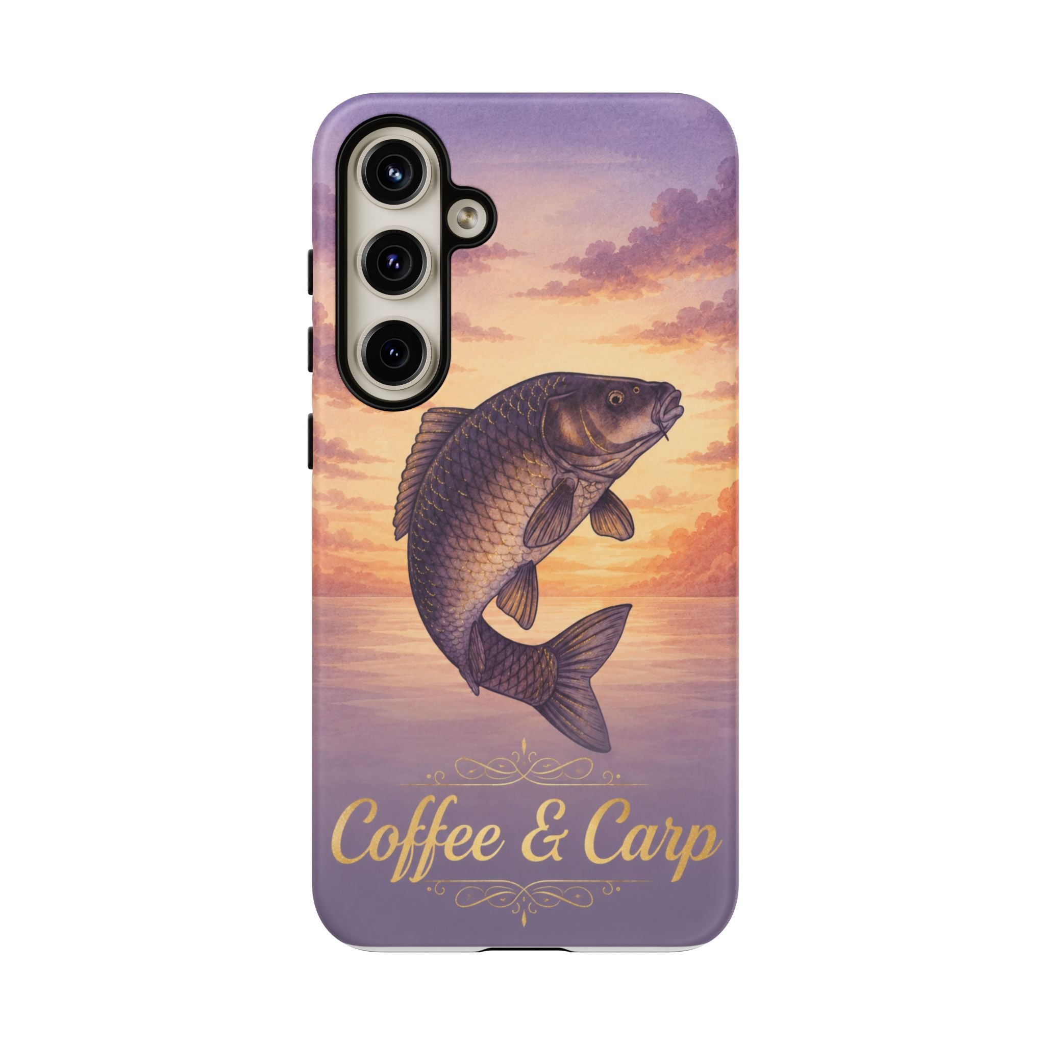 Phone Case — Coffee & Carp Sunrise Fishing Design