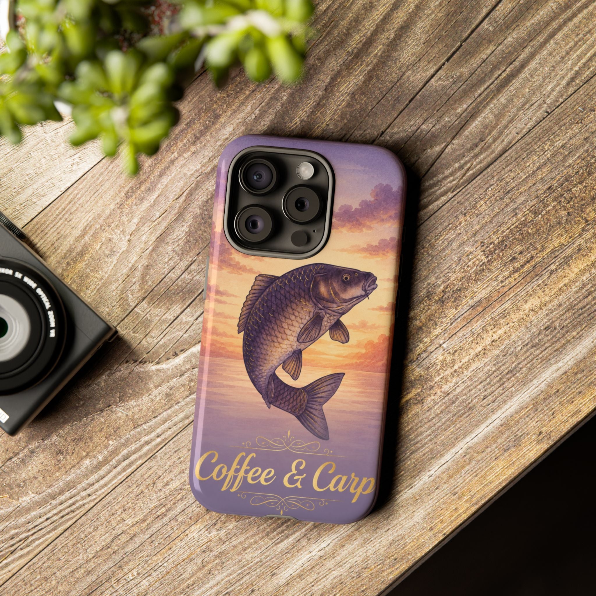 Phone Case — Coffee & Carp Sunrise Fishing Design