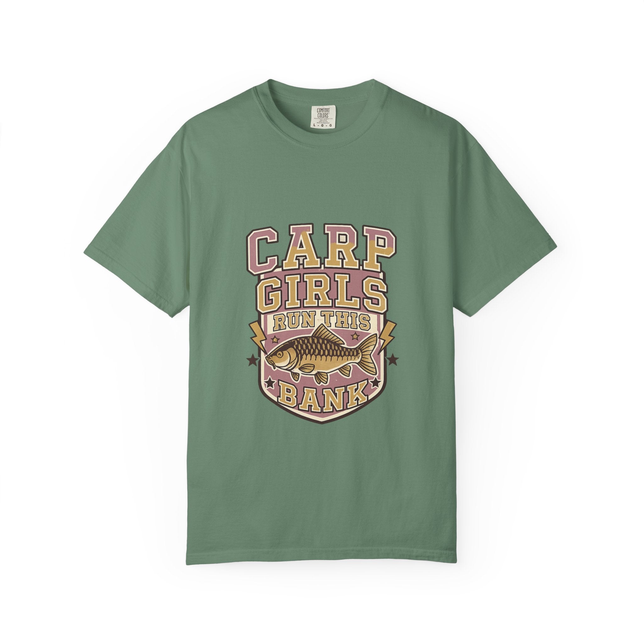 Carp Girls Run This Bank T-Shirt — Fishing Graphic Tee for Women Anglers