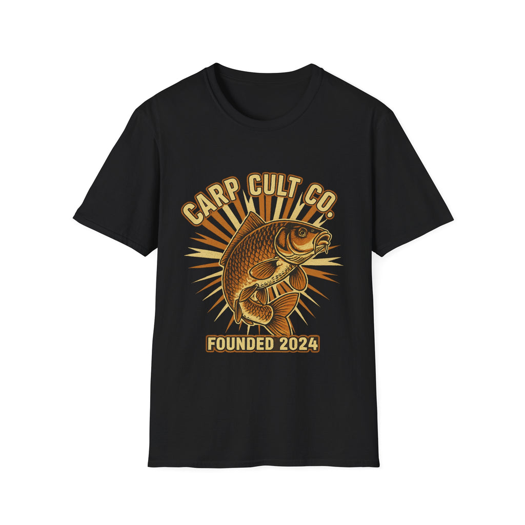 Carp Cult Co. T-Shirt — Vintage Fishing Graphic Tee (Founded 2024)