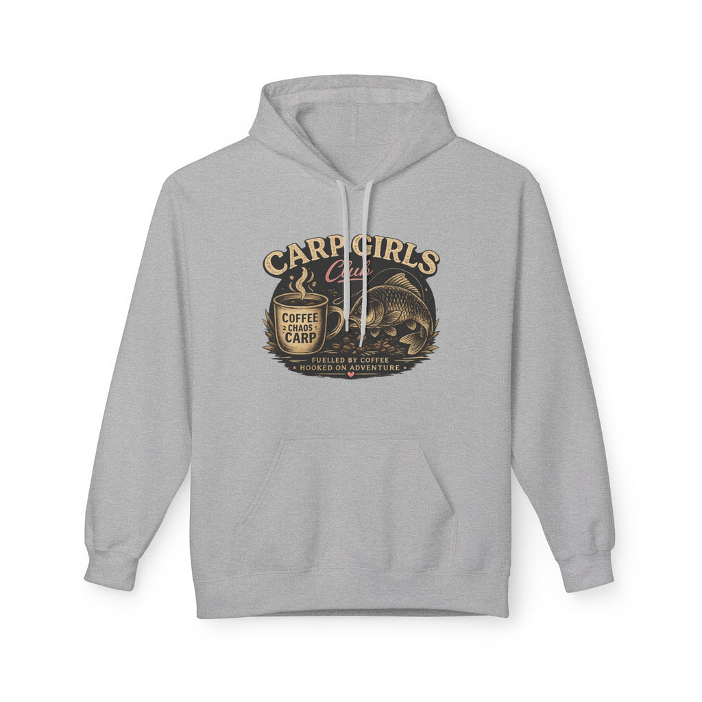 Carp Girls Hoodie – Vintage Fishing Coffee & Carp Graphic Pullover