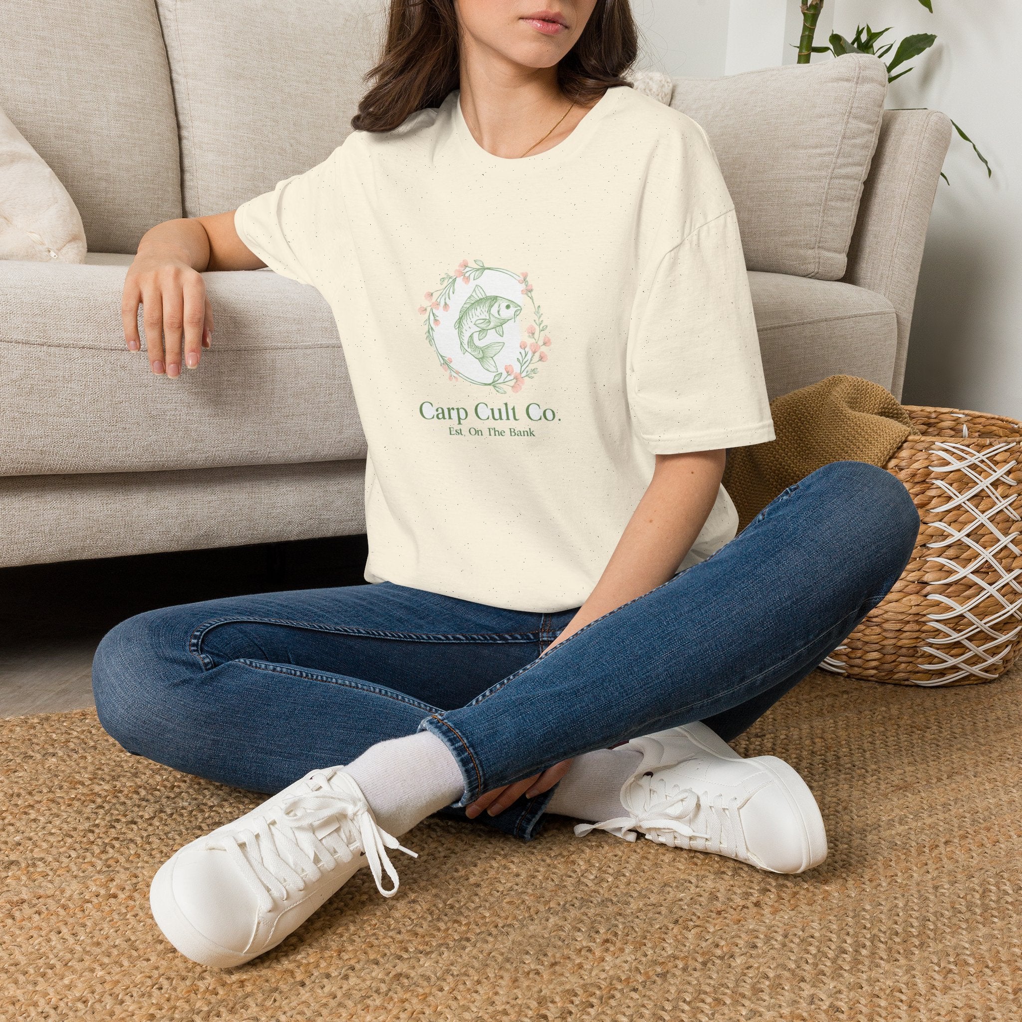 Carp Crest T-Shirt — Floral Fishing Logo Tee (Carp Cult Co.)