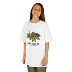Kids Carp Cult Co. Tee — Green Carp Fishing Graphic Shirt