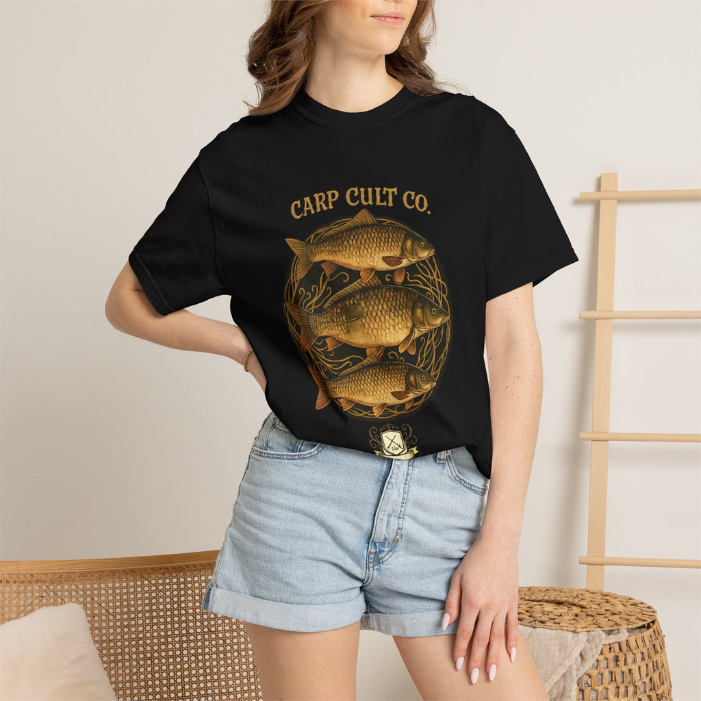 Carp Cult Co. Fishing T‑Shirt — Vintage Carp Illustration Tee