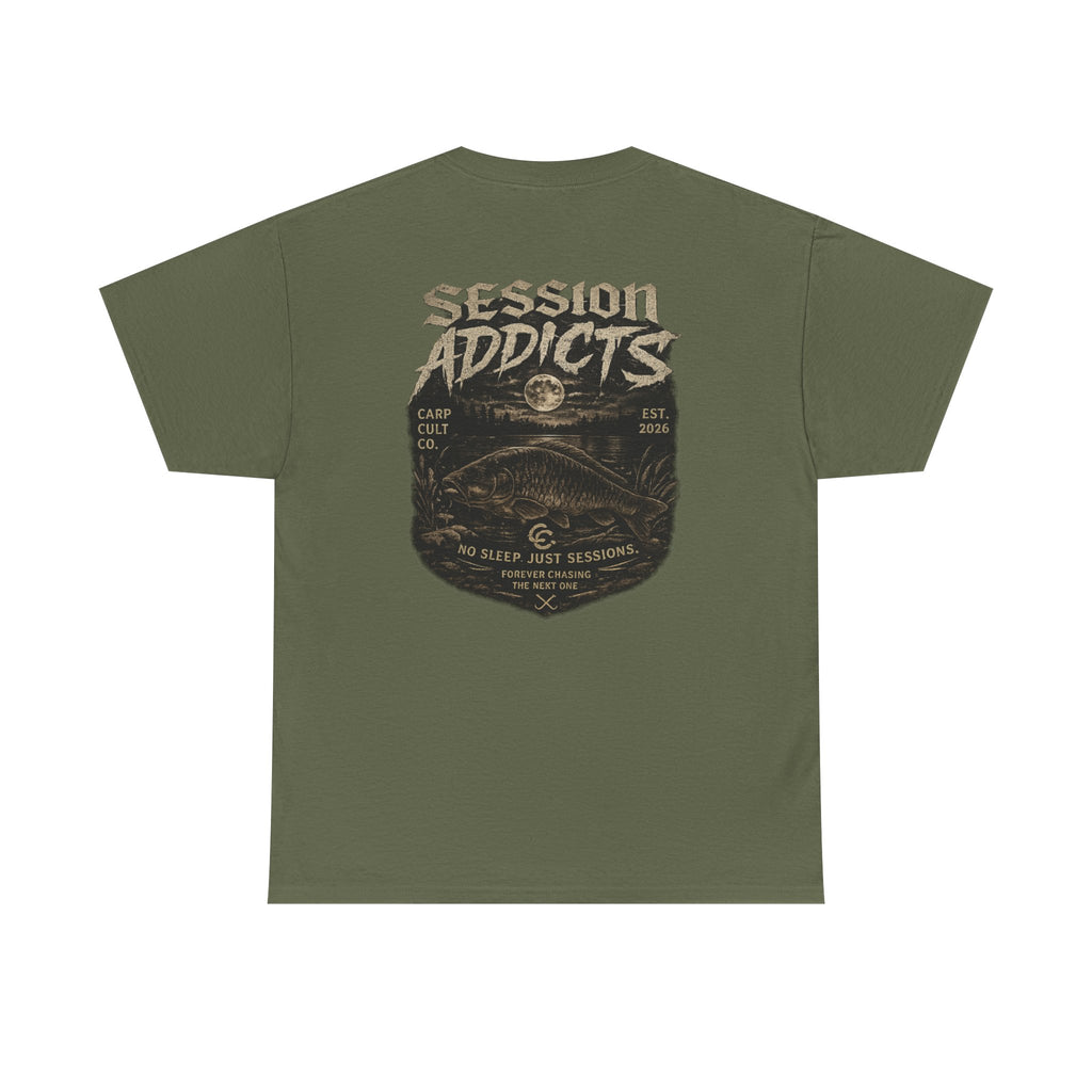 T-Shirt — "Session Addicts" Vintage Fishing Graphic Tee