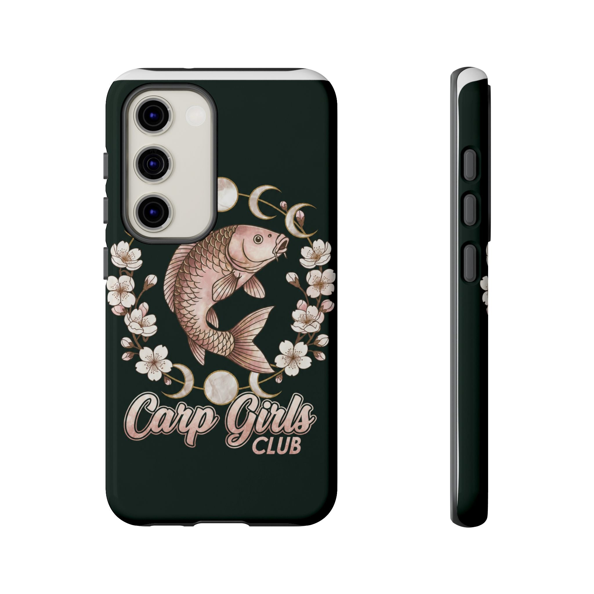 Carp Girls Club Phone Case — Floral Moon Fishing Design