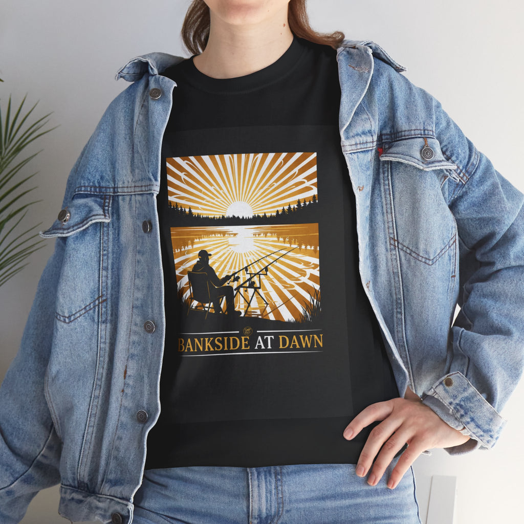 Bankside at Dawn T-Shirt — Sunrise Fishing Graphic Tee
