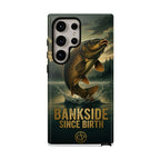 Phone Case - "Bankside Since Birth" Fishing Design (Carp Jumping, Angler Gift)