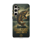 Phone Case - "Bankside Since Birth" Fishing Design (Carp Jumping, Angler Gift)