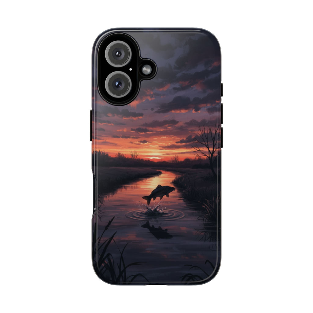 Sunset Carp  Phone Case — Tough Protective iPhone Cover with Fishing Scene