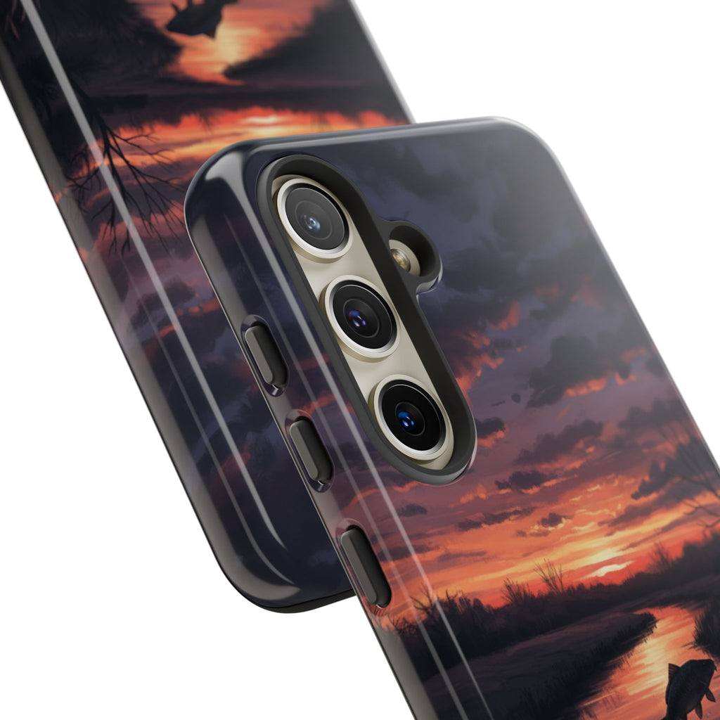 Sunset Carp  Phone Case — Tough Protective iPhone Cover with Fishing Scene