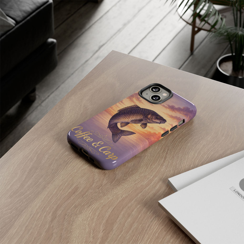Phone Case — Coffee & Carp Sunrise Fishing Design