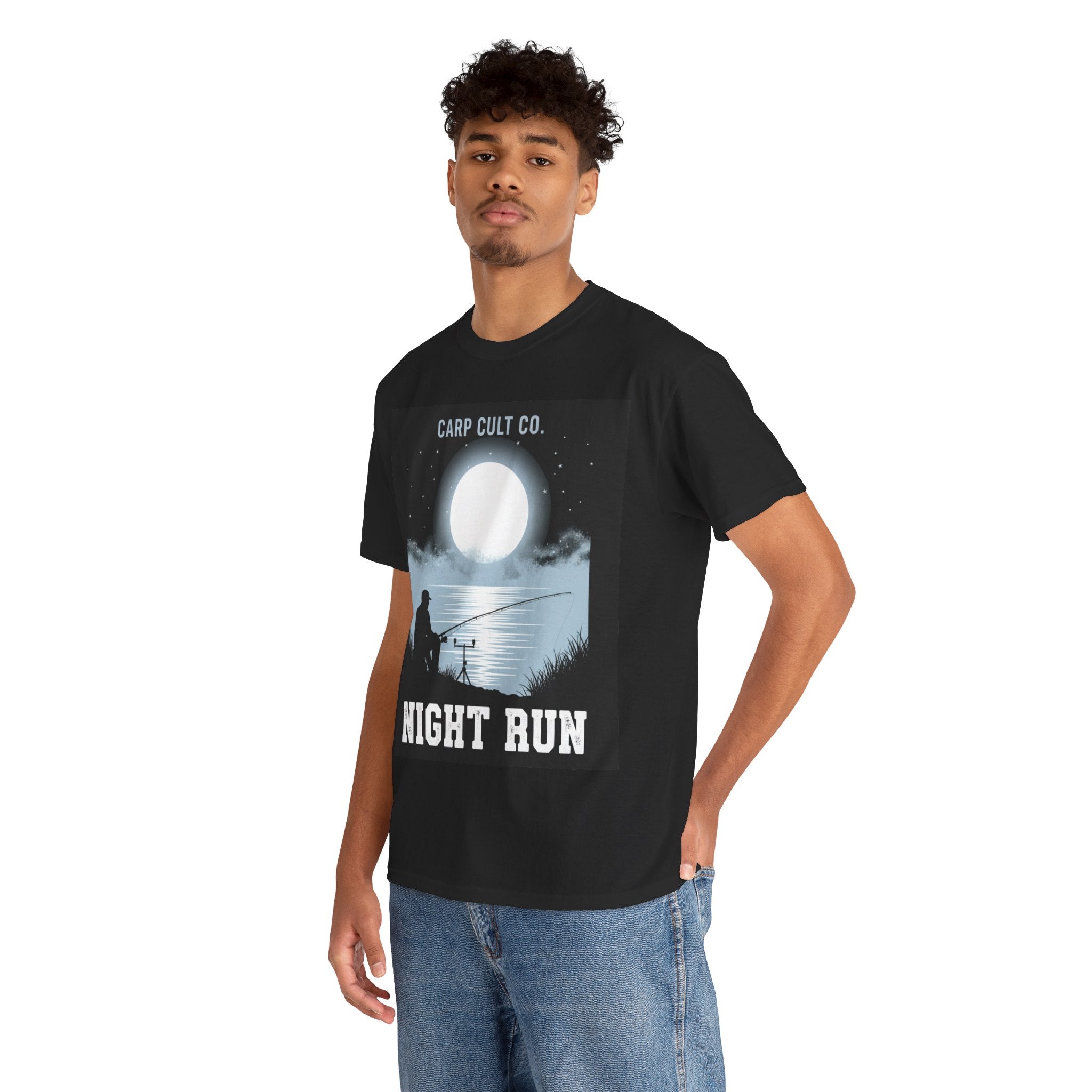 Night Run Carp Fishing Tee — "Carp Cult Co. Night Run" Graphic T-Shirt