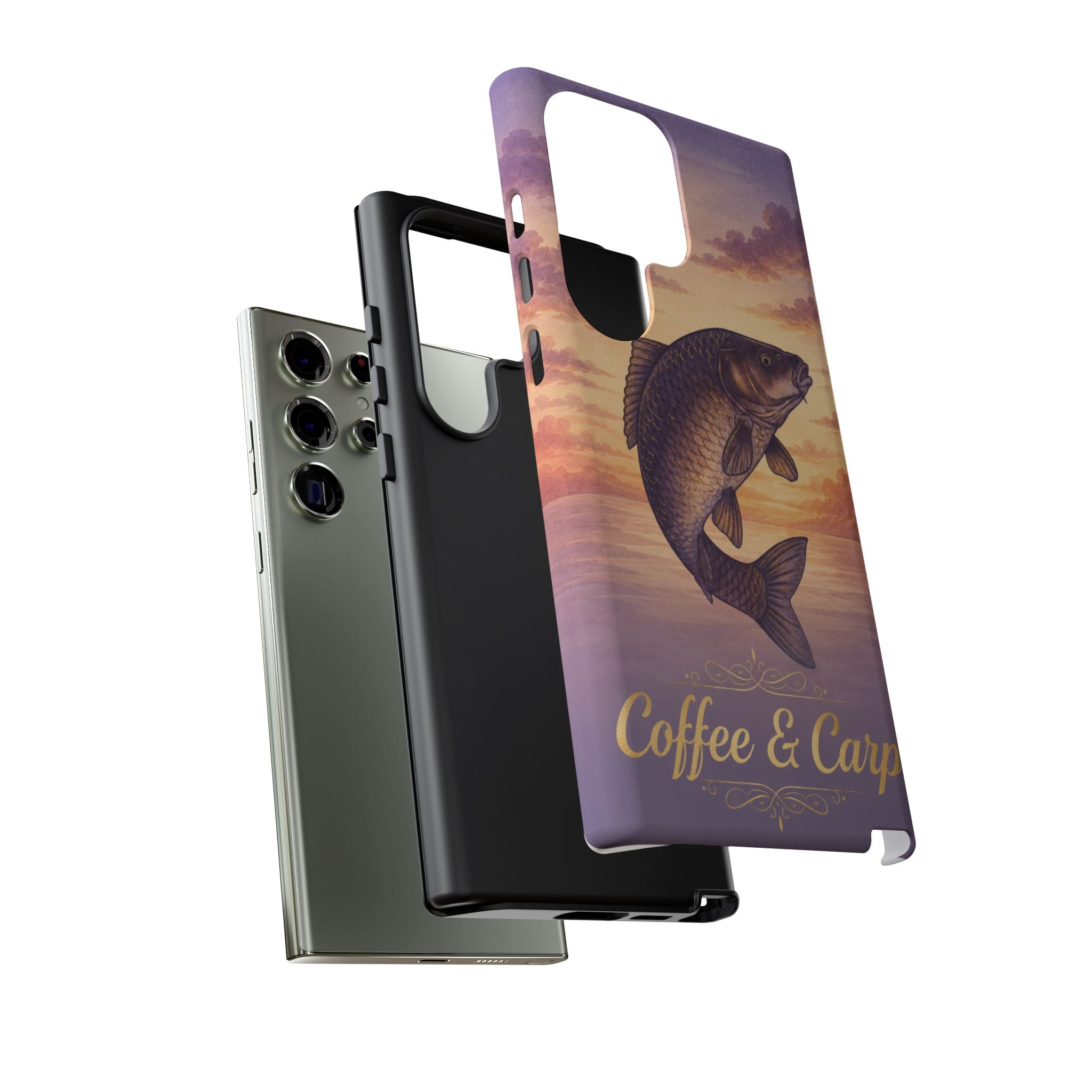 Phone Case — Coffee & Carp Sunrise Fishing Design