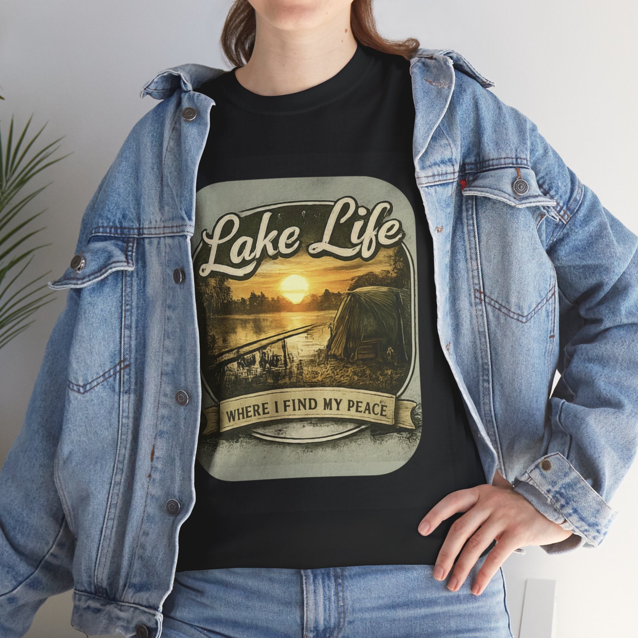 Lake Life T-Shirt – "Where I Find My Peace" Vintage Sunset Tee