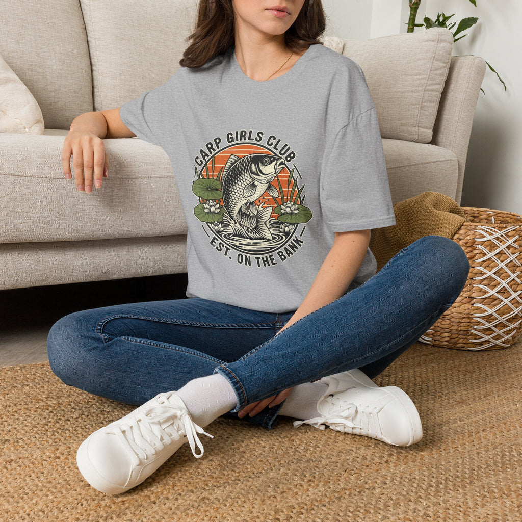 Carp Girls Club T-Shirt — 'Est. On The Bank' Fishing Graphic Tee