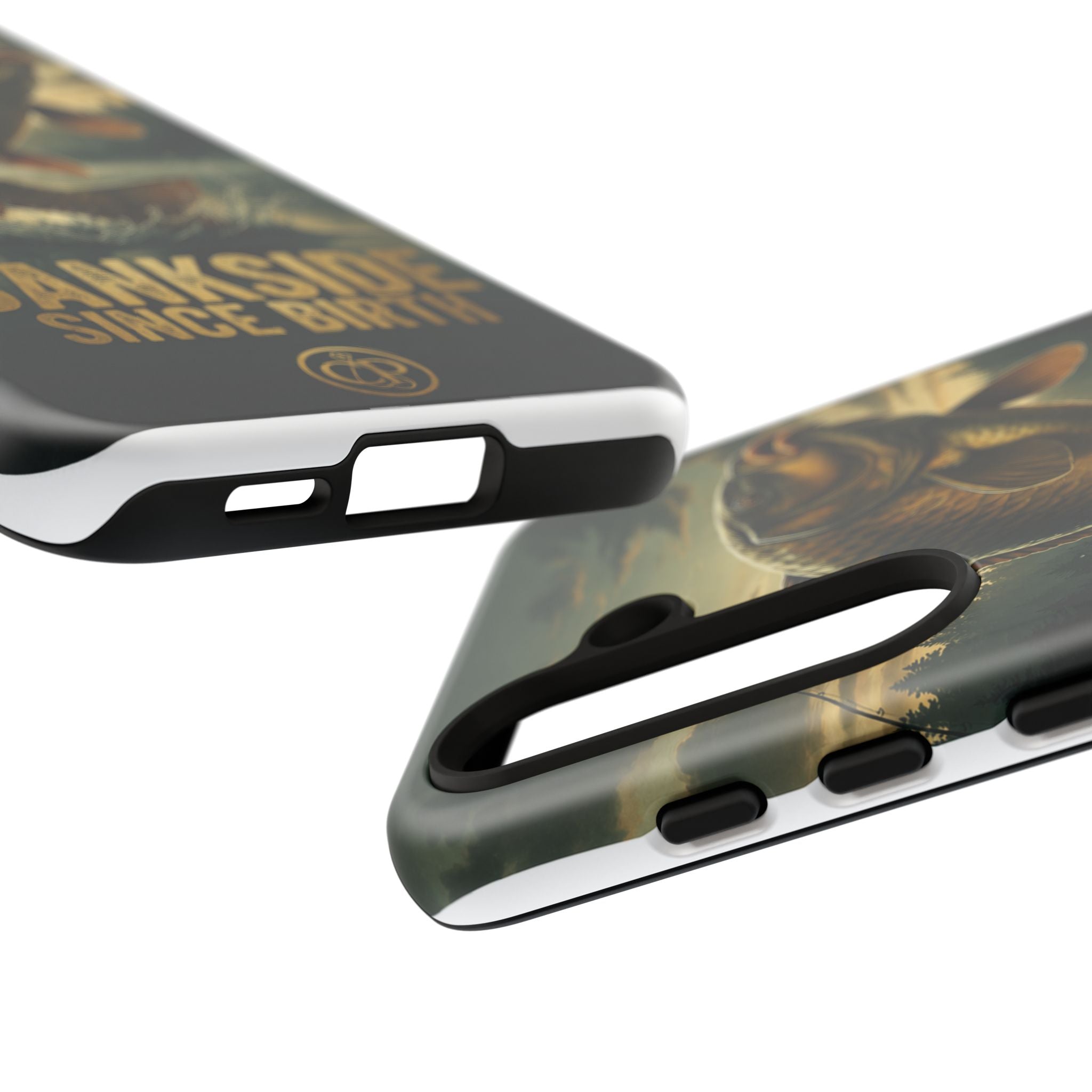 Phone Case - "Bankside Since Birth" Fishing Design (Carp Jumping, Angler Gift)