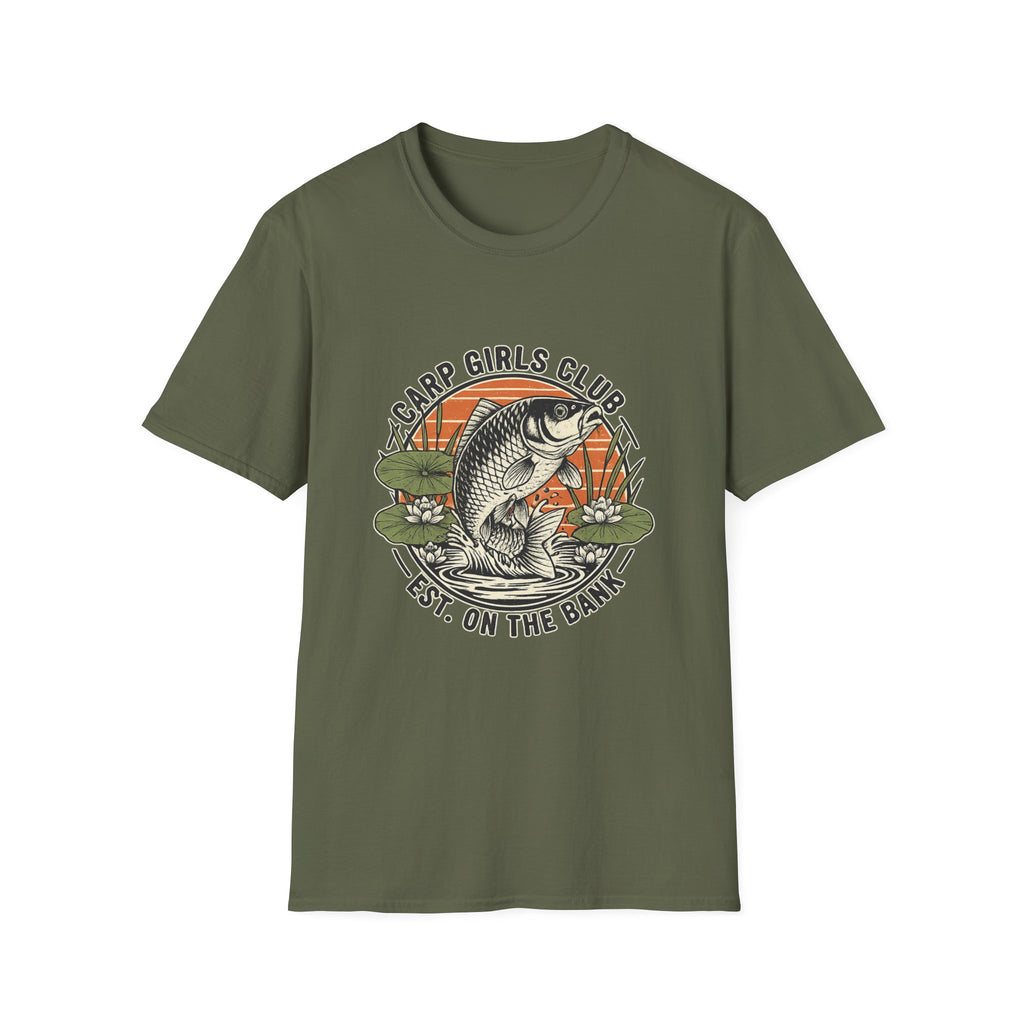 Carp Girls Club T-Shirt — 'Est. On The Bank' Fishing Graphic Tee