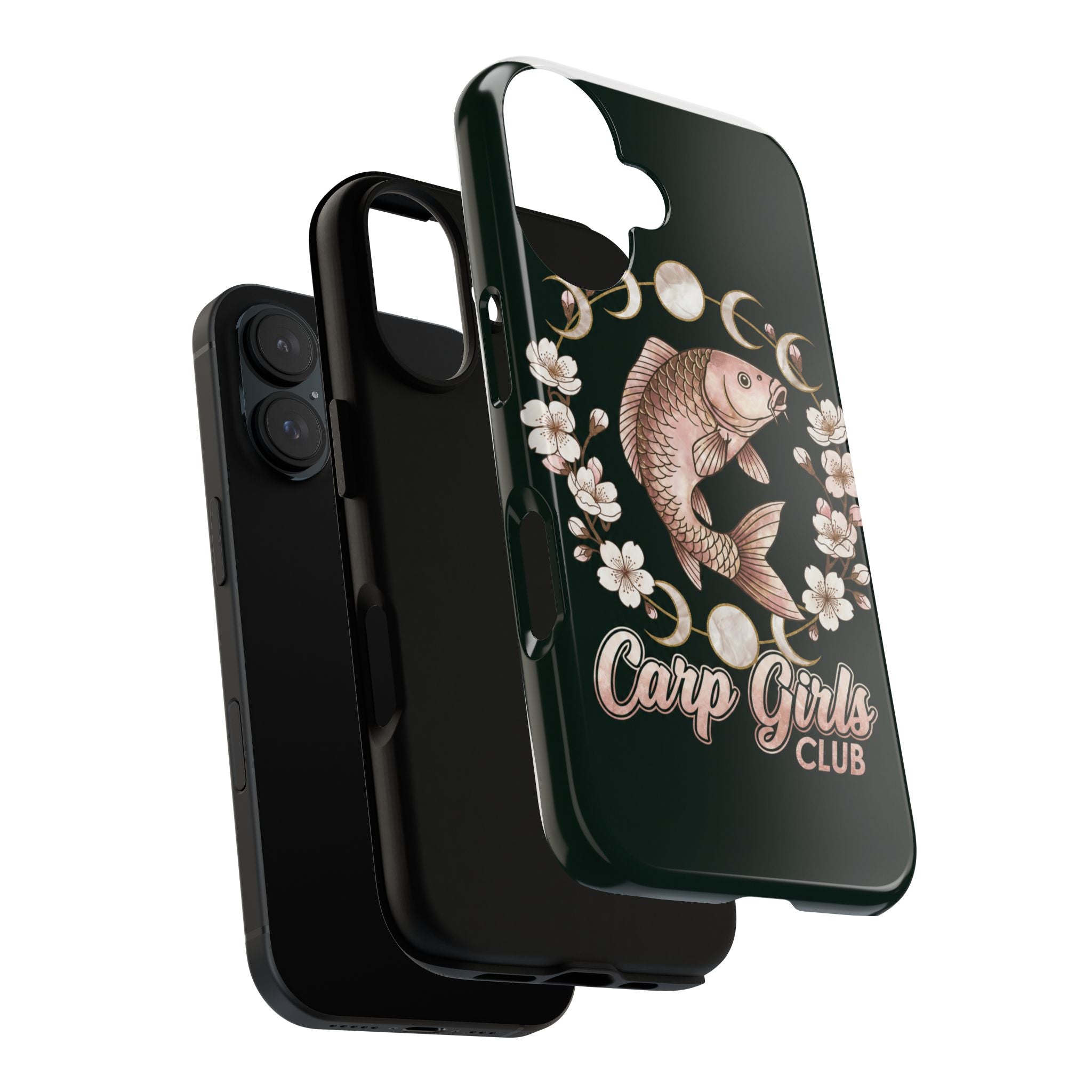 Carp Girls Club Phone Case — Floral Moon Fishing Design