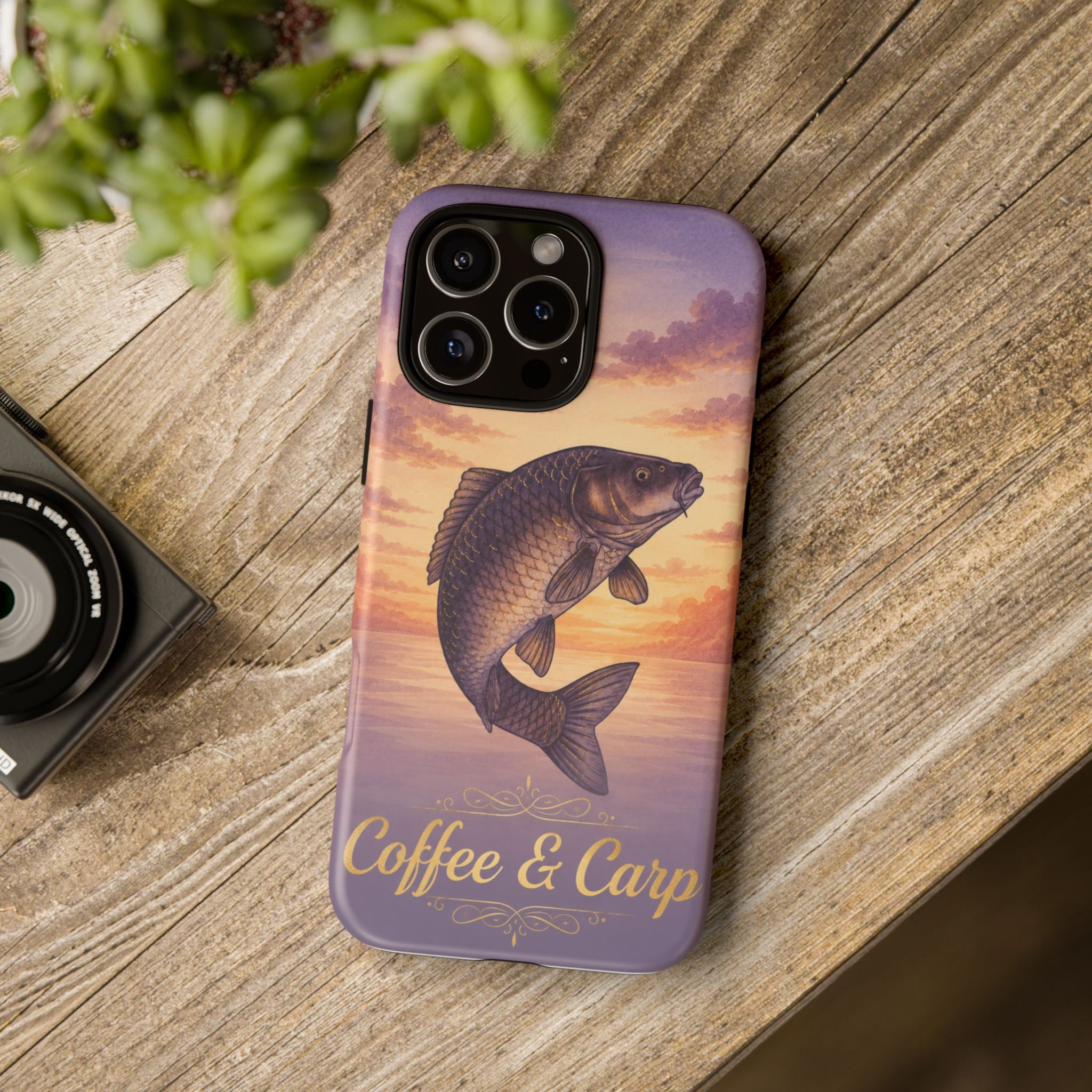 Phone Case — Coffee & Carp Sunrise Fishing Design