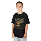 Kids Tee — 'Bank Life' Sunset Lake Fishing Graphic