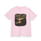 Kids Tee — 'Bank Life' Sunset Lake Fishing Graphic