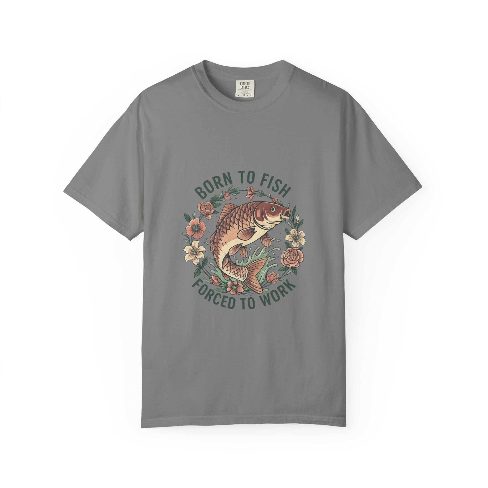 Born to Fish T-Shirt — 'Born to Fish, Forced to Work' Vintage Fishing Tee