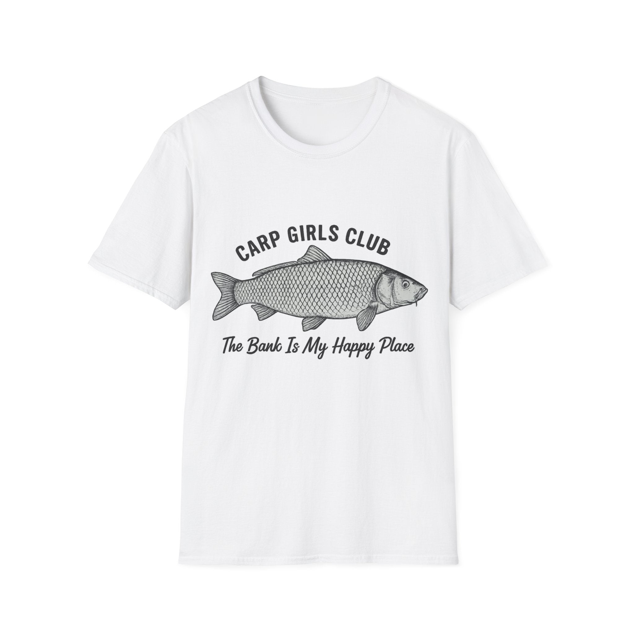 Carp Girls Club T-Shirt — "The Bank Is My Happy Place" Fishing Tee