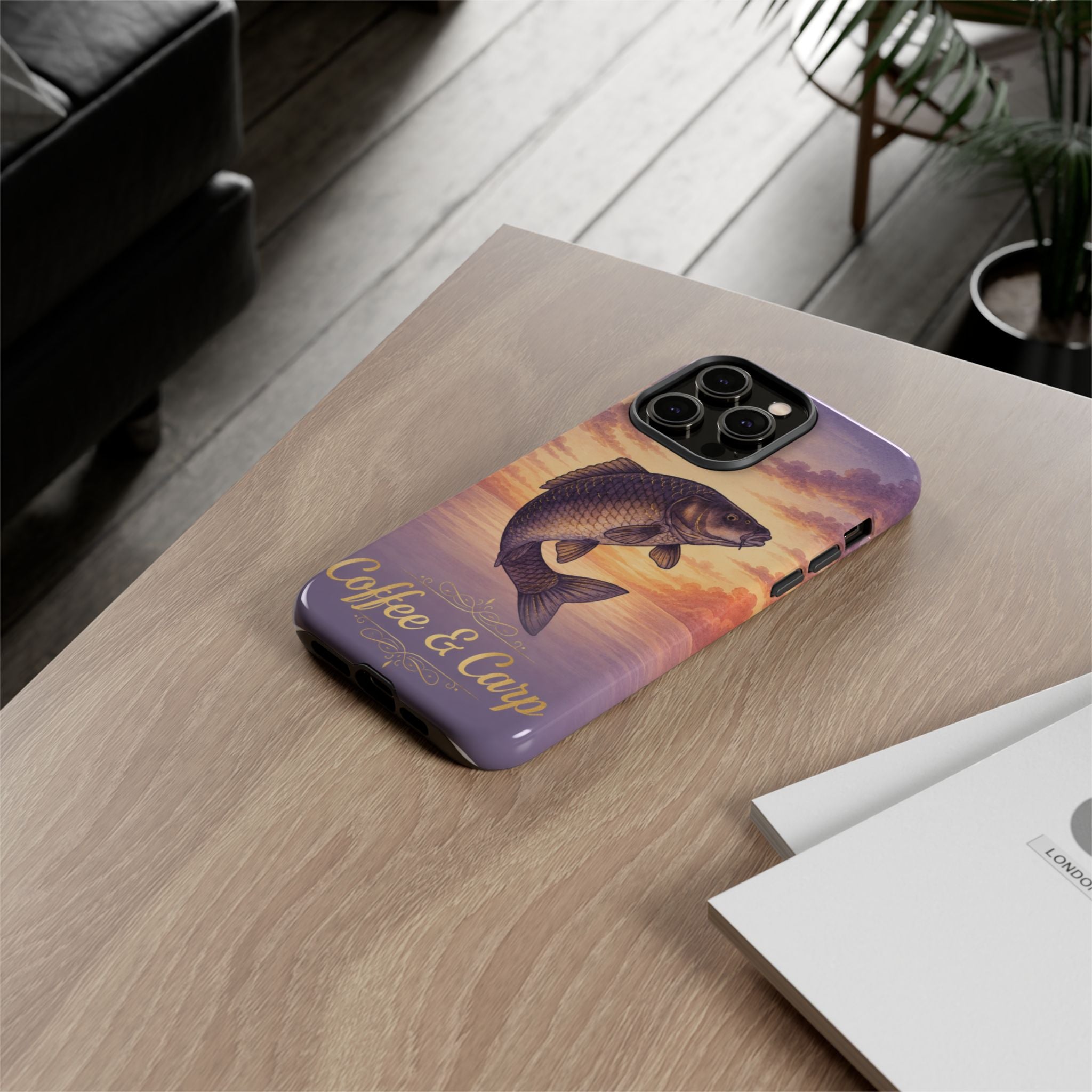 Phone Case — Coffee & Carp Sunrise Fishing Design