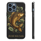 Phone Case — Carp Fish 'She Who Waits Catches' Protective Hard Cover