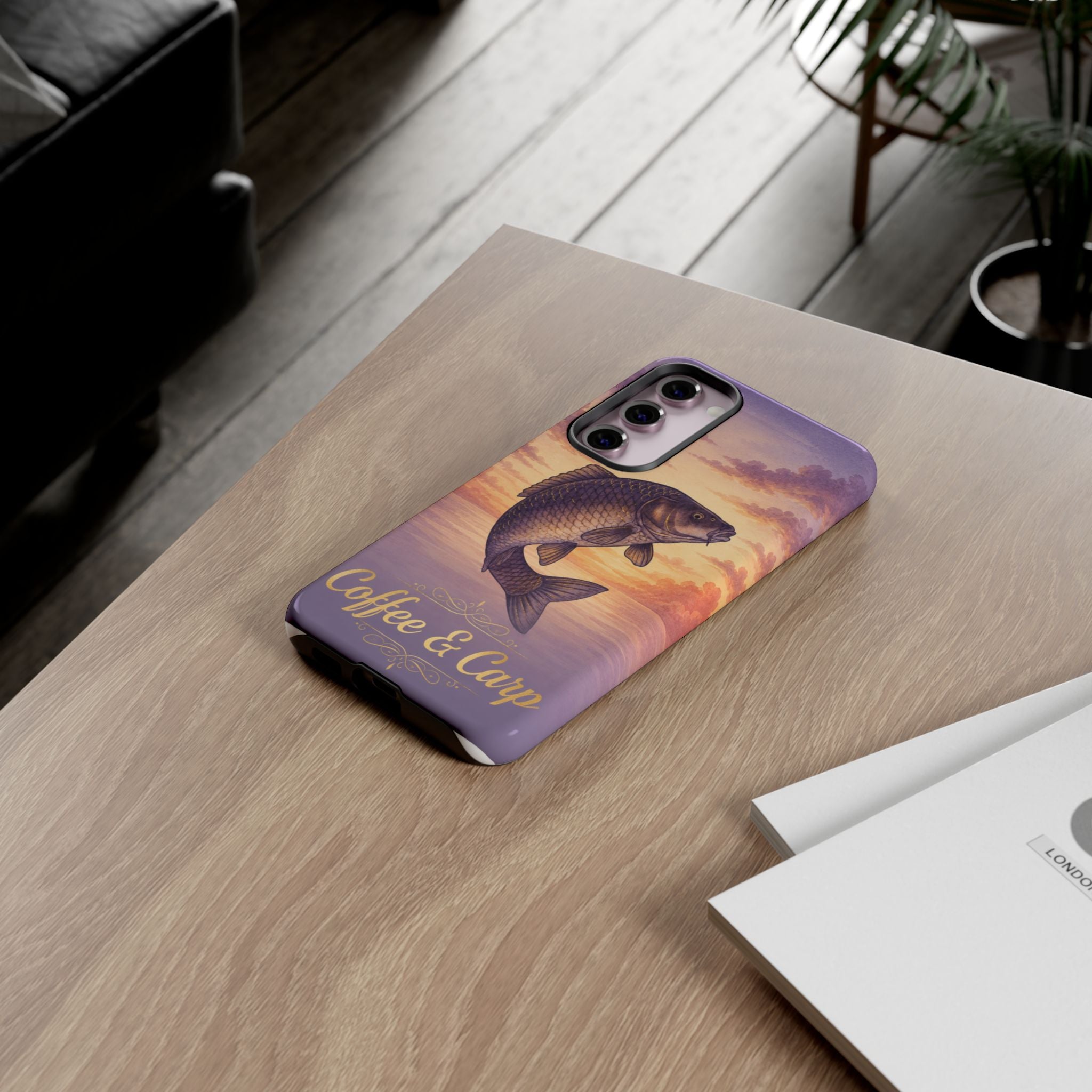 Phone Case — Coffee & Carp Sunrise Fishing Design