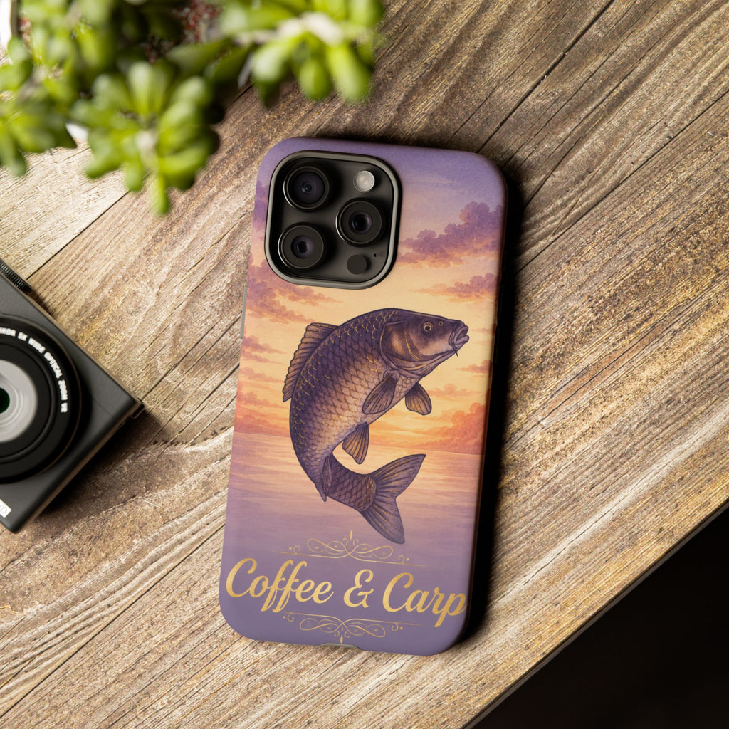 Phone Case — Coffee & Carp Sunrise Fishing Design