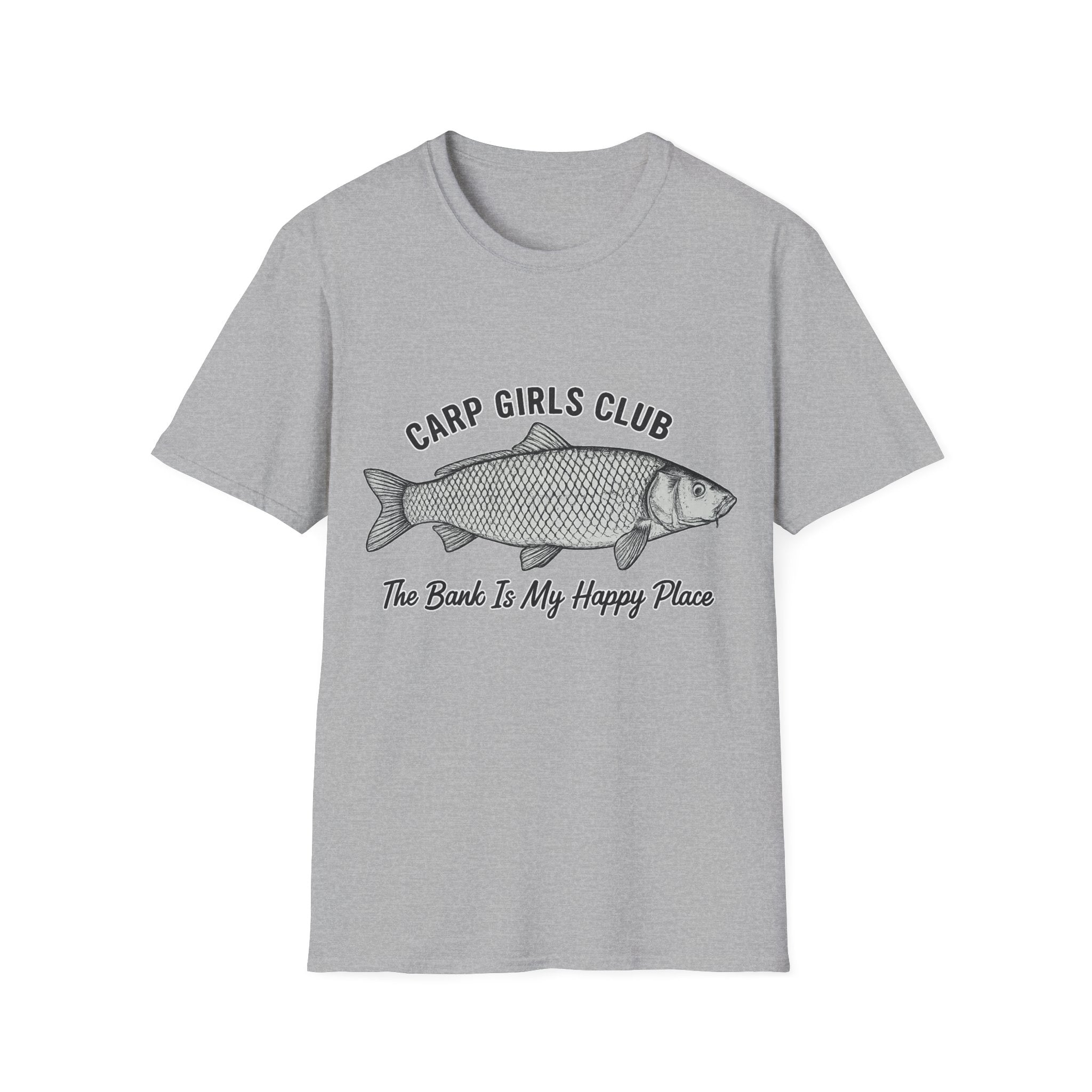 Carp Girls Club T-Shirt — "The Bank Is My Happy Place" Fishing Tee