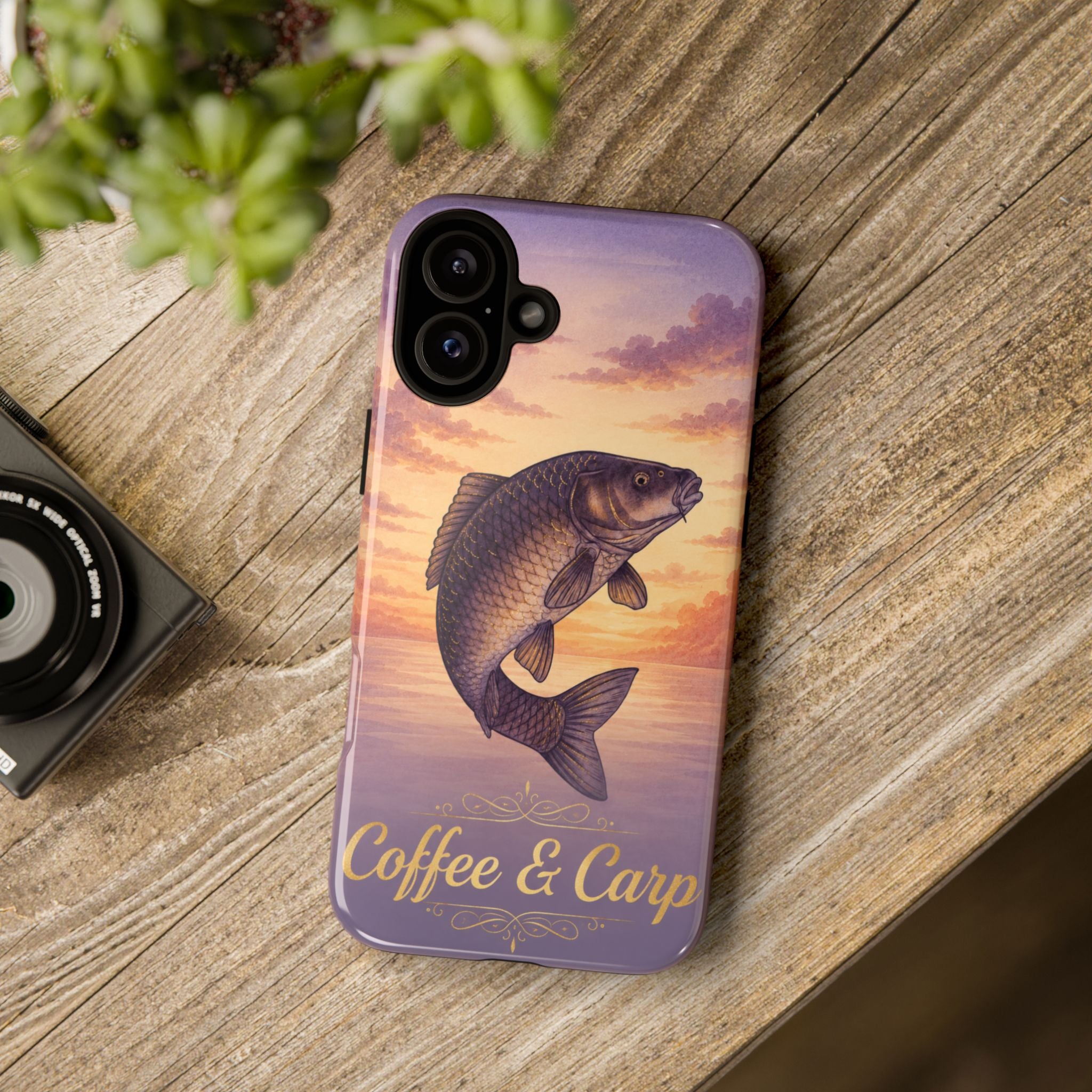 Phone Case — Coffee & Carp Sunrise Fishing Design