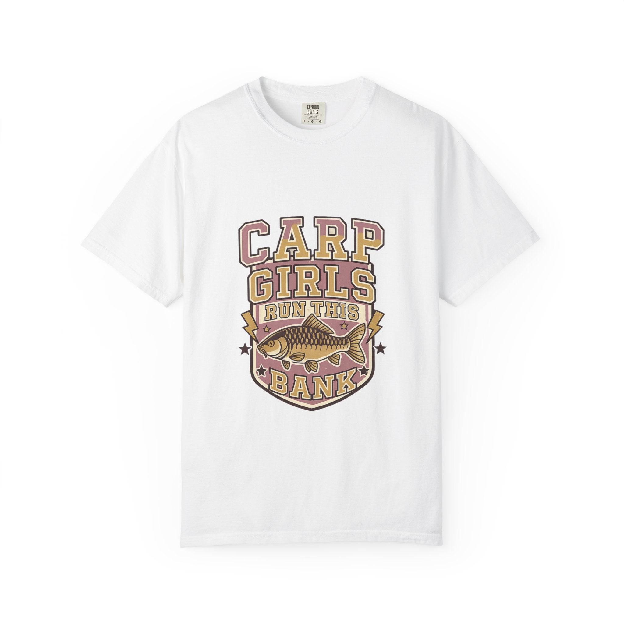 Carp Girls Run This Bank T-Shirt — Fishing Graphic Tee for Women Anglers