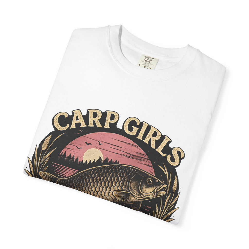 Carp Girls Club T-Shirt — Fishing Tee, 'On the Bank' Vintage-Style Top