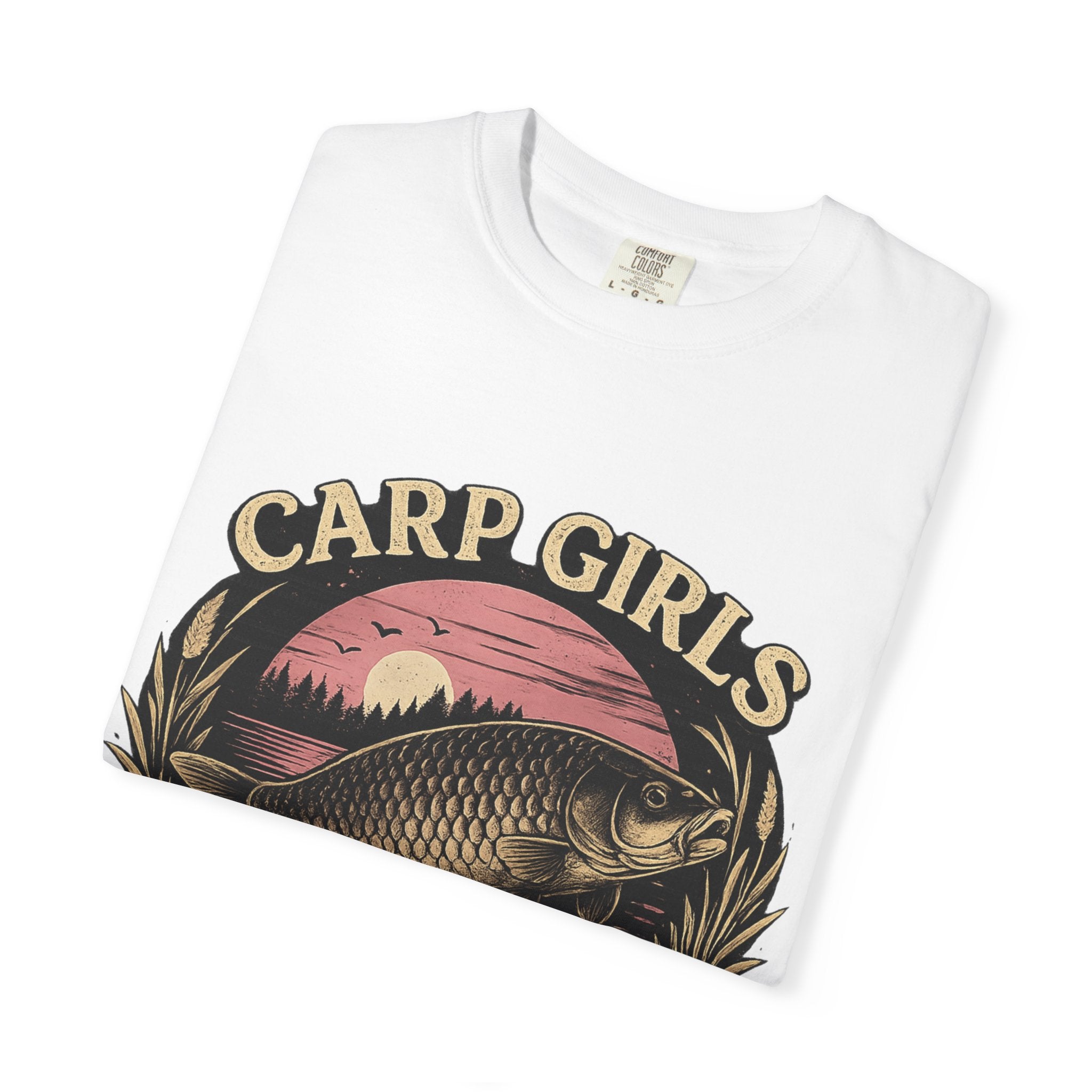 Carp Girls Club T-Shirt — Fishing Tee, 'On the Bank' Vintage-Style Top