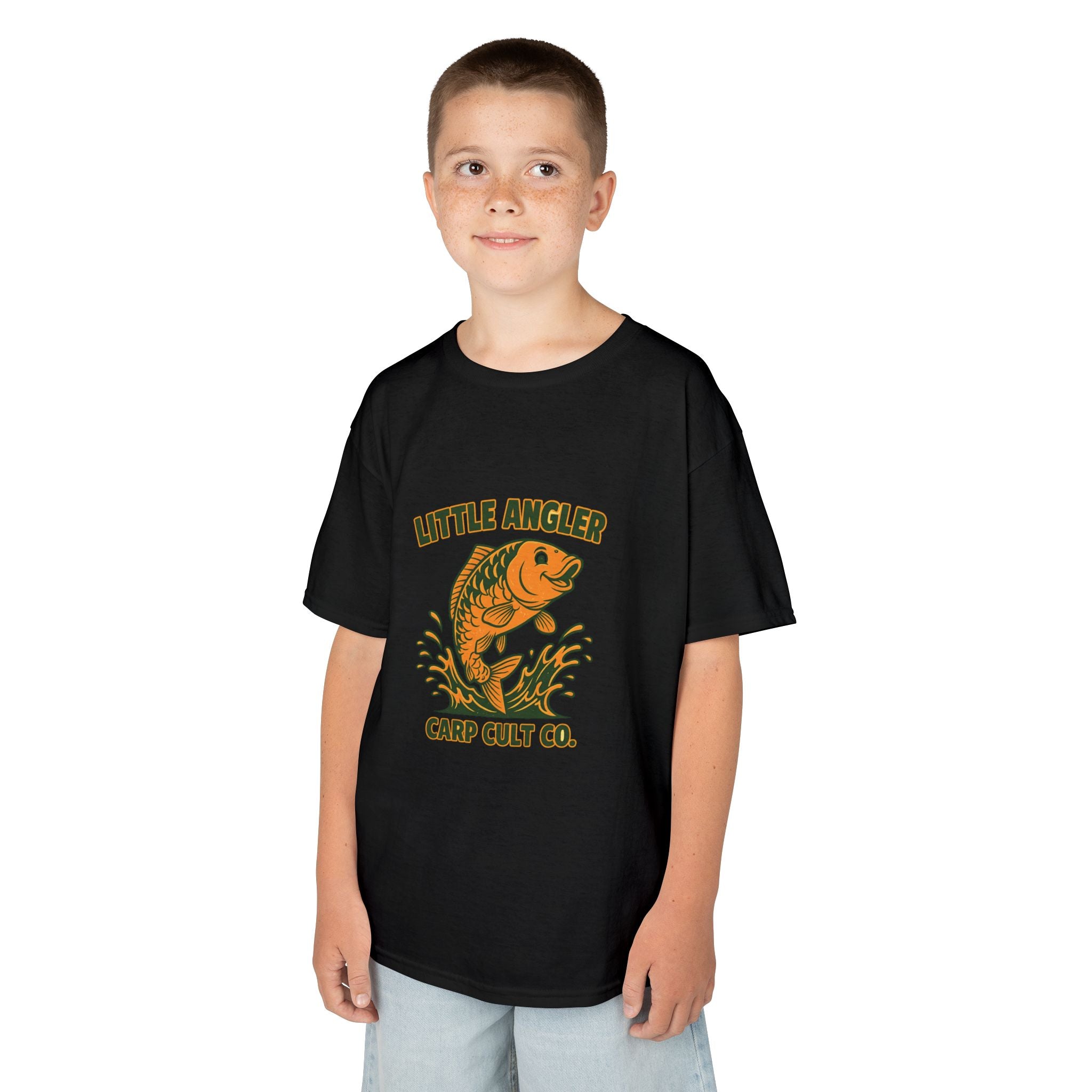 Kids Fishing Tee — "Little Angler" Carp Cult Co. Graphic