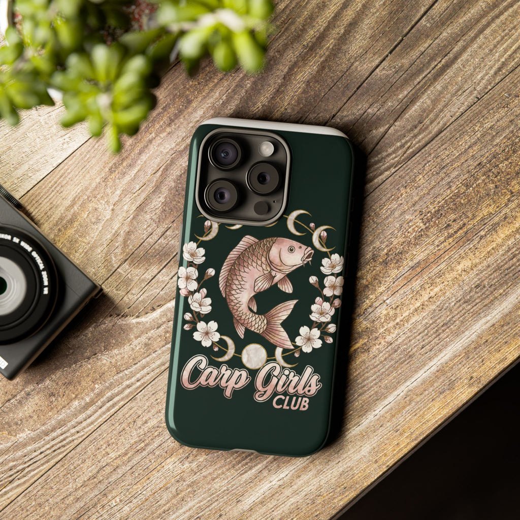 Carp Girls Club Phone Case — Floral Moon Fishing Design