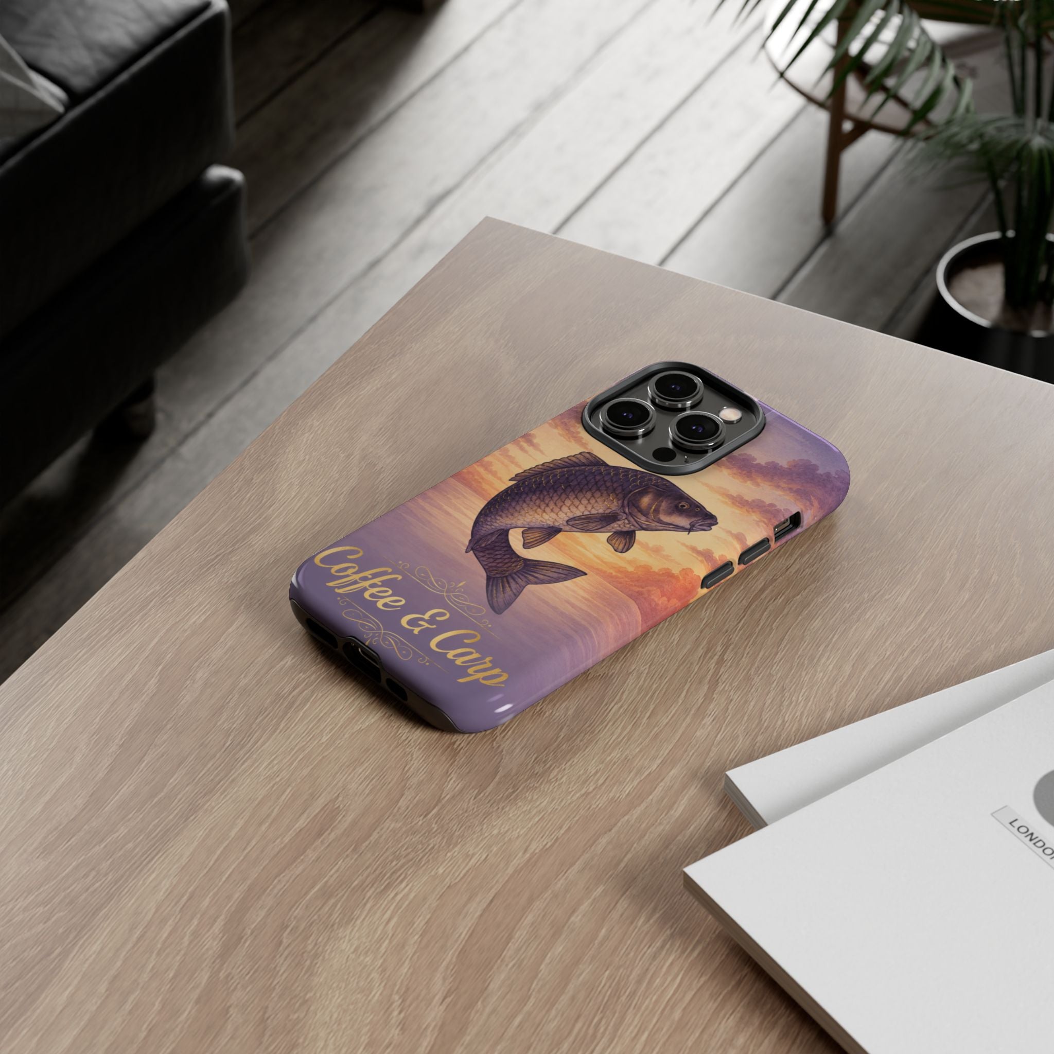 Phone Case — Coffee & Carp Sunrise Fishing Design