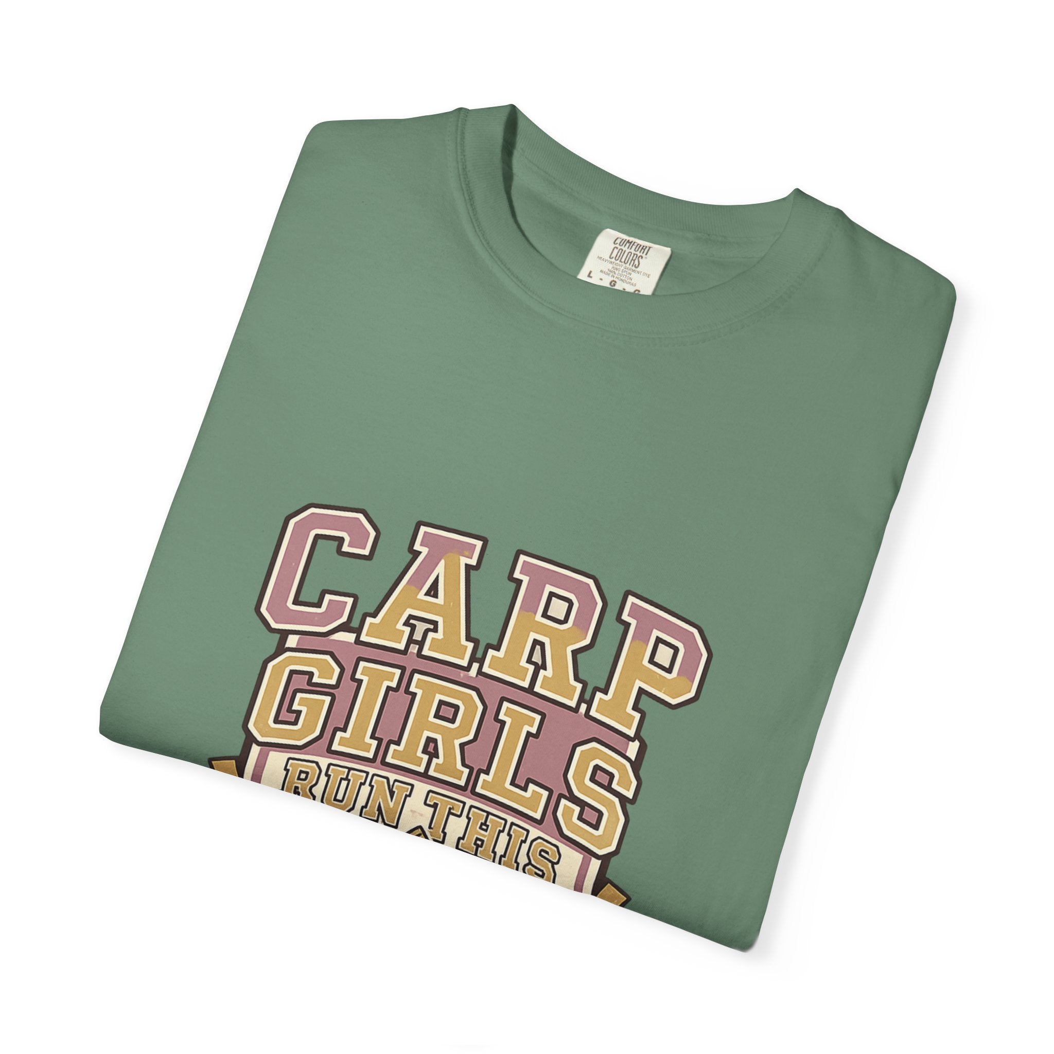 Carp Girls Run This Bank T-Shirt — Fishing Graphic Tee for Women Anglers