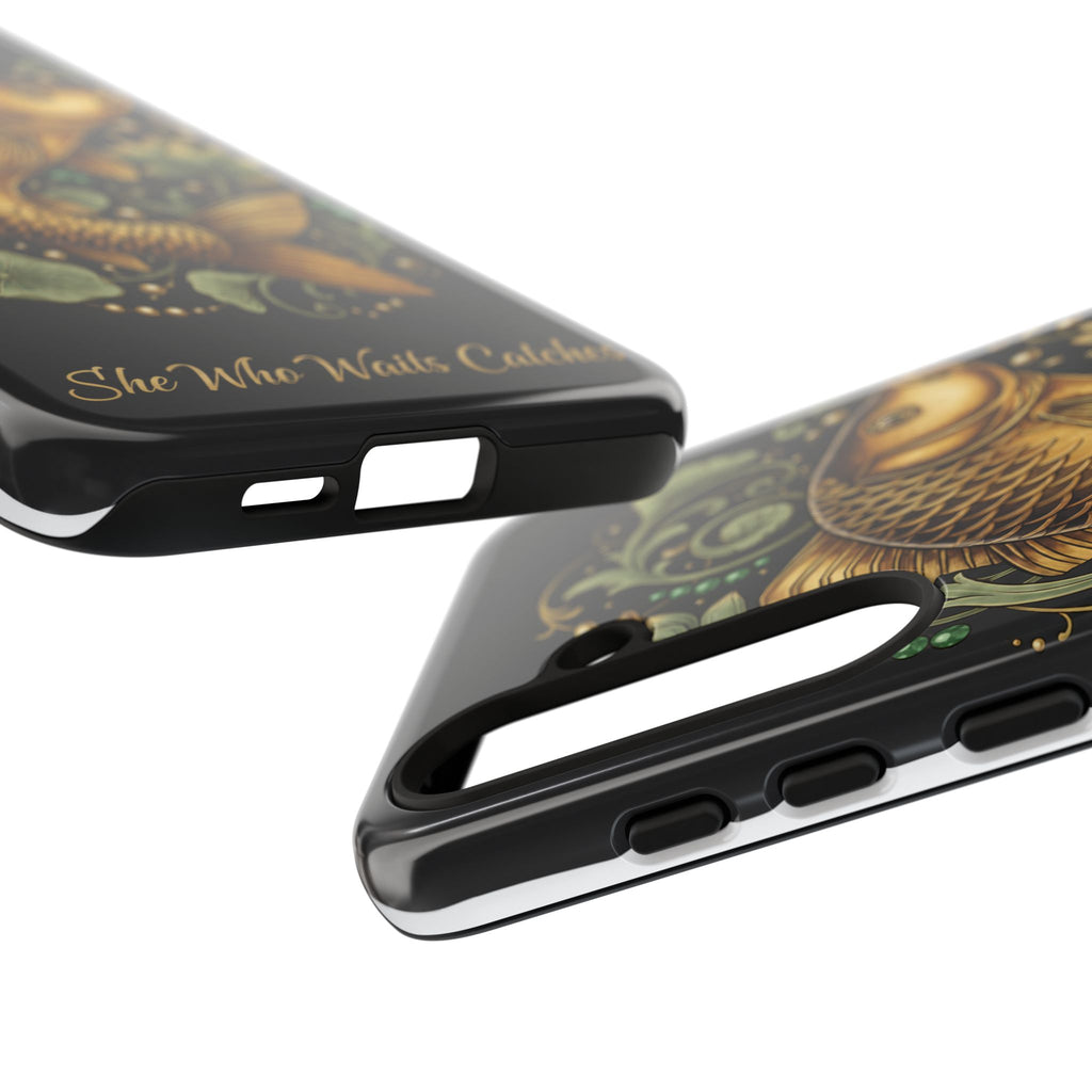Phone Case — Carp Fish 'She Who Waits Catches' Protective Hard Cover
