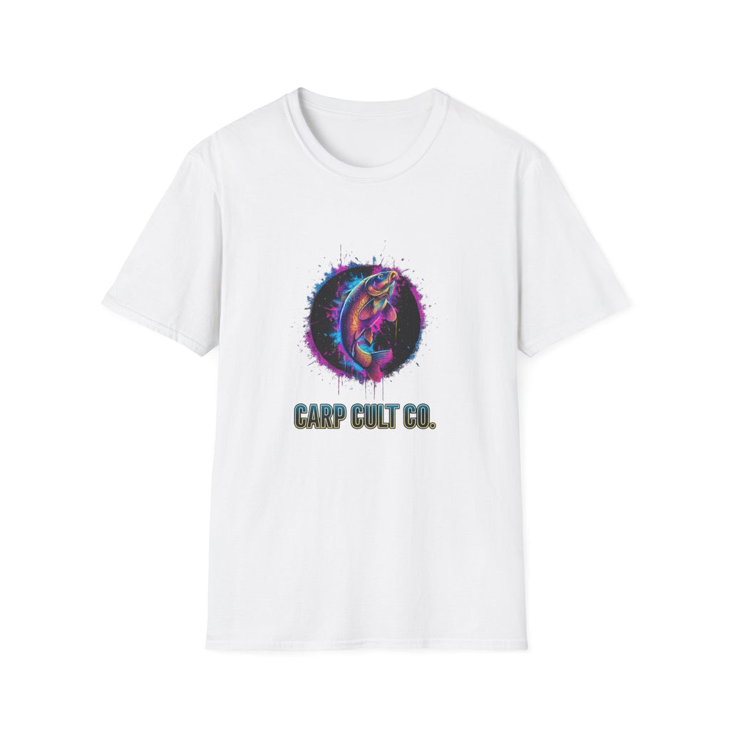 Splash Art Rainbow Carp T-Shirt — 'Carp Cult Co.' Fishing Graphic Tee